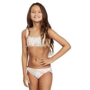 Billabong Girl's Lil Love Palms Tie Tank Bikini NWT Size 8